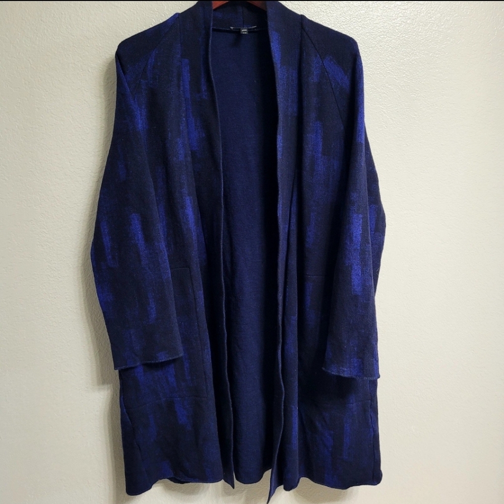 Eileen Fisher Reflections Jacquard Jacket Midnight Women's Size Medium